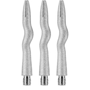 CALIBURN Curly shafts – Metal Dart Stems – Blasting – Silver