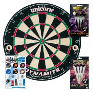 Unicorn Dynamite Startpakke (Dartskive, 2 sæt pile og tilbehør)